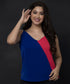 Two Tone Strappy Chiffon Top